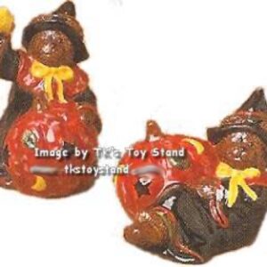 Boyds Bears "Bruin Up Trouble" Halloween Salt & Pepper Shaker Set #86623