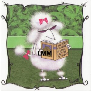 Leslie Moak Murray Magnet "The Cat Did It" Poodle Dog #26405