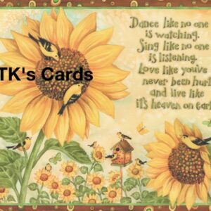 Debi Hron "Daisies and Finch" 8.5x11 Birthday Collector's #49337