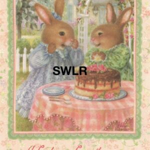 Susan Wheeler "Birthday" Bunnies with Chocolate Cake #15766