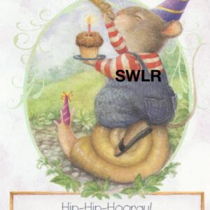 Susan Wheeler "Birthday" Mouse on Snail with Cupcake & Horn #95298