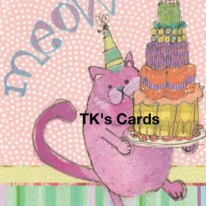 Robbin Rawlings "Birthday" Cat Meow Glitter Notions Card #95443