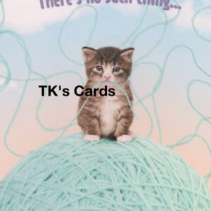 Michael Quackenbush "Kitten On Yarn Ball" Birthday Card #10916