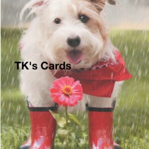 Michael Quackenbush "Kipper Dog in Rain Boots" Spring Card #29433