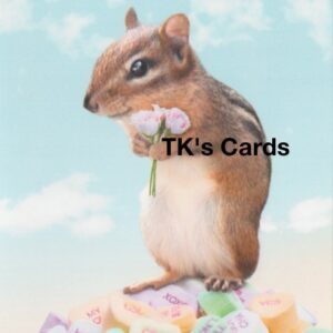 Michael Quackenbush "Chipmunk with flowers" Valentine's Day Card #29397