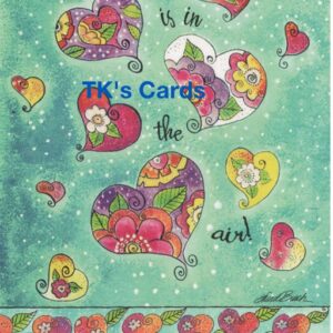 Laurel Burch "Hearts and Flowers" Anniversary Glitter Card #10875