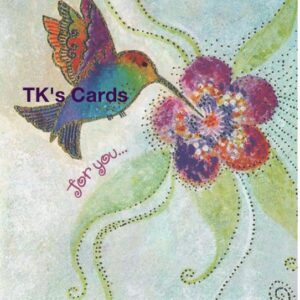 Laurel Burch "Humming Along Hummingbird" Birthday Glitter Card #10873