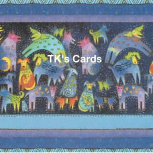 Laurel Burch "Mythical Dogs" Birthday Glitter Card #11662