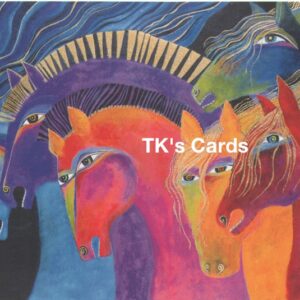 Laurel Burch "Wild Horses of Fire" Birthday Glitter Card #11666