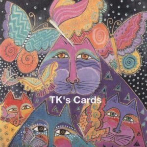 Laurel Burch "Cats and Butterflies" Birthday Glitter Card #13232