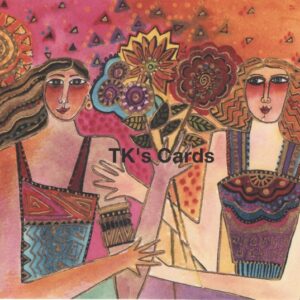 Laurel Burch "Giving Friends" Birthday Foil Stamped Card #13238