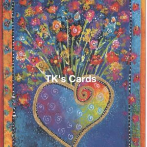 Laurel Burch "Blossoming Hearts" Birthday Foil Stamped Card #13245