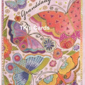 Laurel Burch "Imagine Butterflies" Birthday Granddaughter Glitter Card #15844