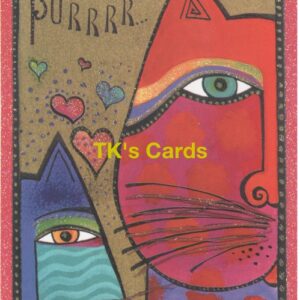 Laurel Burch "Cats with Hearts" Birthday Daughter Glitter Card #24569