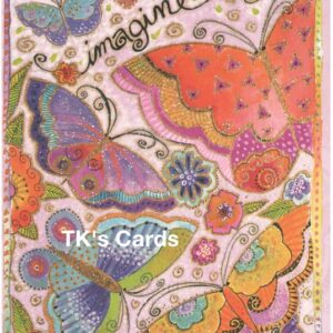 Laurel Burch "Imagine Butterflies" Birthday Glitter Card #44844
