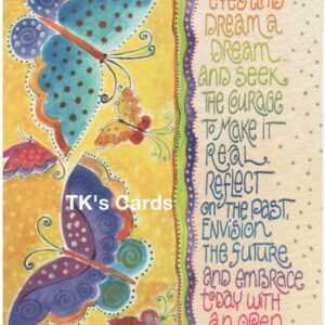 Laurel Burch "Close Your Eyes Butterflies" Birthday Collector's 8.5x11 Card #49323