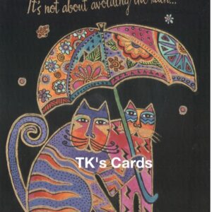 Laurel Burch "Cats Under Umbrella" Friendship Foil Stamped Card #13249