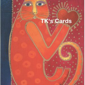 Laurel Burch "A Happy Heart Cat" Friendship Foil Stamped Card #13801