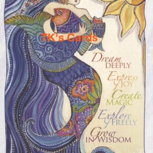 Laurel Burch "Ocean Song Mermaid" Inspiring Words Glitter Card #44848
