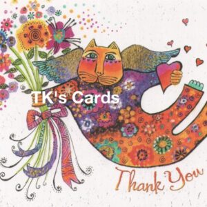 Laurel Burch "Cat with Wings & Heart" Blank Notecard #35879