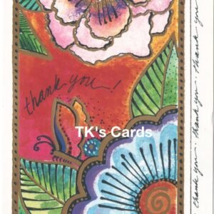 Laurel Burch "Fantasy Flowers" Thank You Foil Stamped Card #44853