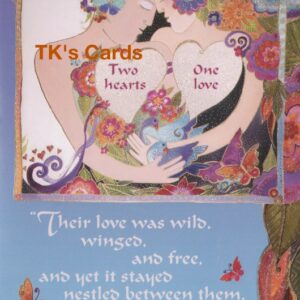 Laurel Burch "Two Hearts" Valentine's Day Glitter Card #11638