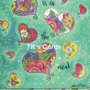 Laurel Burch "Love is in the air" Valentine's Day Glitter Card #24223
