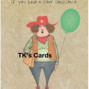 Leslie Moak Murray "Clear Conscience" Glitter Cowgirls Birthday Card #24458