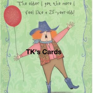 Leslie Moak Murray "Feeling Young" Glitter Cowgirls Birthday Card #24459