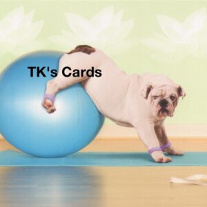 Michael Quackenbush "Pilates Bulldog" Birthday Card #11458