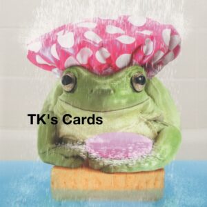 Michael Quackenbush "Bathtime Frog" Belated Birthday Card #11868
