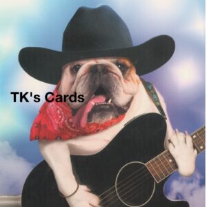 Michael Quackenbush "Guitar Cowboy Dog" Birthday Card #11957