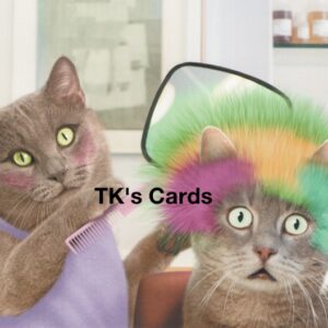 Michael Quackenbush "Kitty Cat Colorful Hairdo" Birthday Card #14681