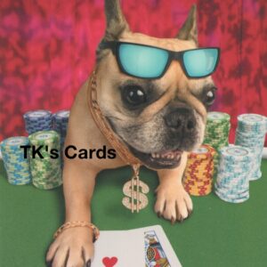 Michael Quackenbush "Dog Playing Card Game" Birthday Card #14685