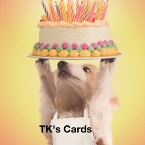 Michael Quackenbush "Puppy Dog with Cake" Birthday Card #14690