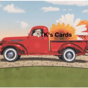 Michael Quackenbush "Kipper Dog in Red Truck" Encouragement Card #10943
