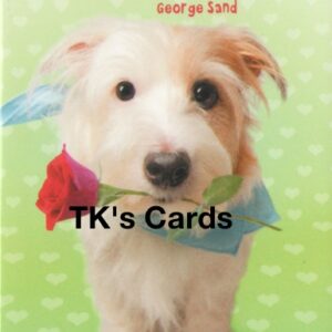 Michael Quackenbush Magnet "Puppy Dog with Red Rose" #31318