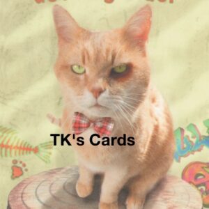 Michael Quackenbush "Tabby Cat on Can" Birthday Notions Card #95451