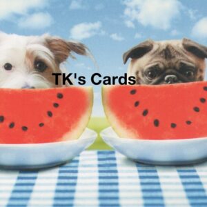 Michael Quackenbush "Puppy Dogs & Watermelon" Friendship Notions Card #95359