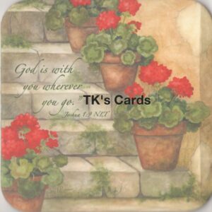Annie LaPoint "Geraniums on Stairs" Graceful Garden Coaster #6106