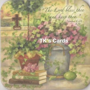 Annie LaPoint "Cross & Bibles" Graceful Garden Coaster #6113