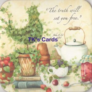 Annie LaPoint "Chicken Topiary" Graceful Garden Coaster #9115