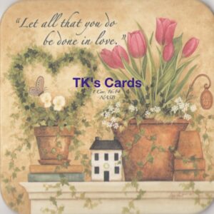 Annie LaPoint "Heart Topiary and Tulips" Graceful Garden Coaster #9120