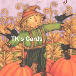 Debi Hron "Scarecrow with Green Shirt" Autumn Fall Card #9903