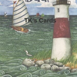 Debi Hron "Lighthouse and Sailboat" Father's Day Scripture Card #5994