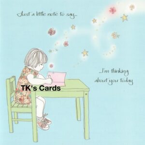 Jayne Oliver "Just a little note" Thinking of You Glitter Card #23278