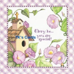 Karla Dornacher "Birdhouse & Morning Glories" Birthday Scripture Card #36802