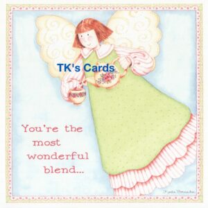 Karla Dornacher "Angel with Teapot" Friendship Scripture Card #36643