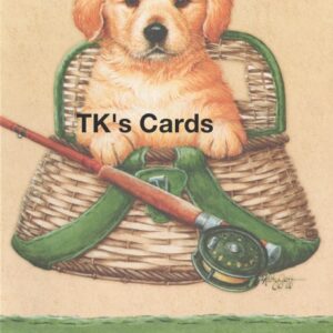 Kathy Goff "Fishing Basket Puppy" Father's Day Card #10208