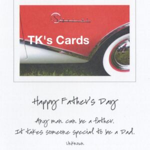 Karen Graham "Red and White Car" Father's Day Card #13685